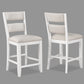 Suzanna - Set of 2 - 24" White Counter Stools with Ladder Back and Cream Cushioned Seats