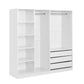 Doorless Storage Wardrobe For Dedroom With Shelves And 3 Drawers