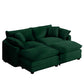 Modern Modular Cushion Sofa With Ottoman, Low Back, Deep Seating Sofa Set