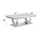 Zander - Printed Faux Marble Top & Mirrored Table - Marble