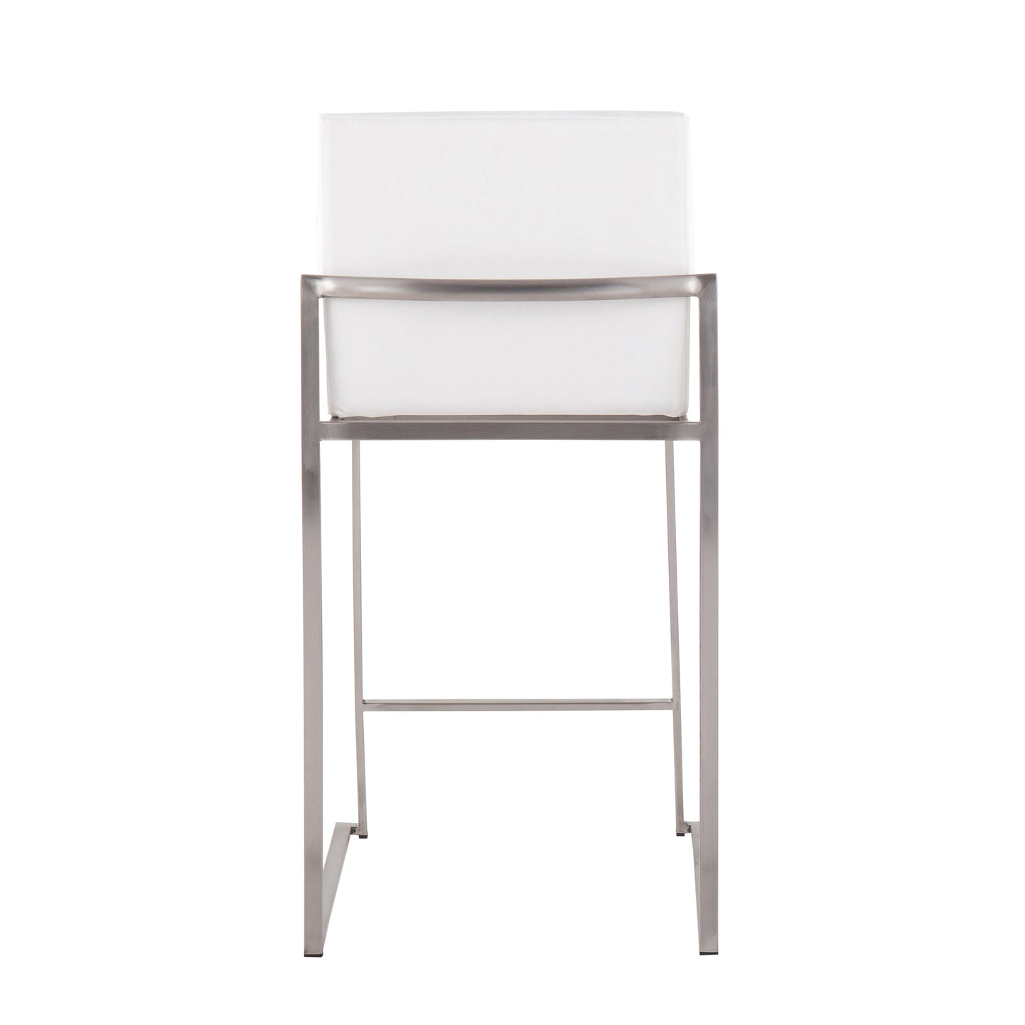 Montere - Set of 3-24" White Velvet Counter Stools Modern Elegance, Comfort