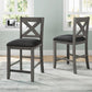 Montclaire - Set of 5 -36" Rustic Gray Counter Height Dining Set with Solid Wood Table, 2 Chairs, and 2 Stools