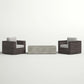 Outdoor Rattan Wicker Seating Set With Cushions 2 Person Patio Furniture - Espresso / Gray