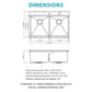 Topmount, Drop In Double Bowl Kitchen Sink