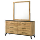 Georgina - 6 Drawer Dresser With Mirror - Natural Wood