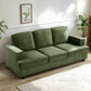 Modern Sofa, Comfortable 3 Seater Couch With Deep Seating, Loose Back Cushions, Wide Arms