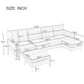 Modern L - Shape Convertible Sectional Sofa With Movable Ottoman