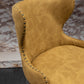 Nixon - Set of 2 - 26" Yellow Tufted Faux Leather Counter Stools with Nailhead Trim