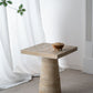 Square Side Table With Pedestal Base