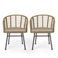 Randy - Modern Wicker Chair With Water Resistant Cushions - Brown / Beige