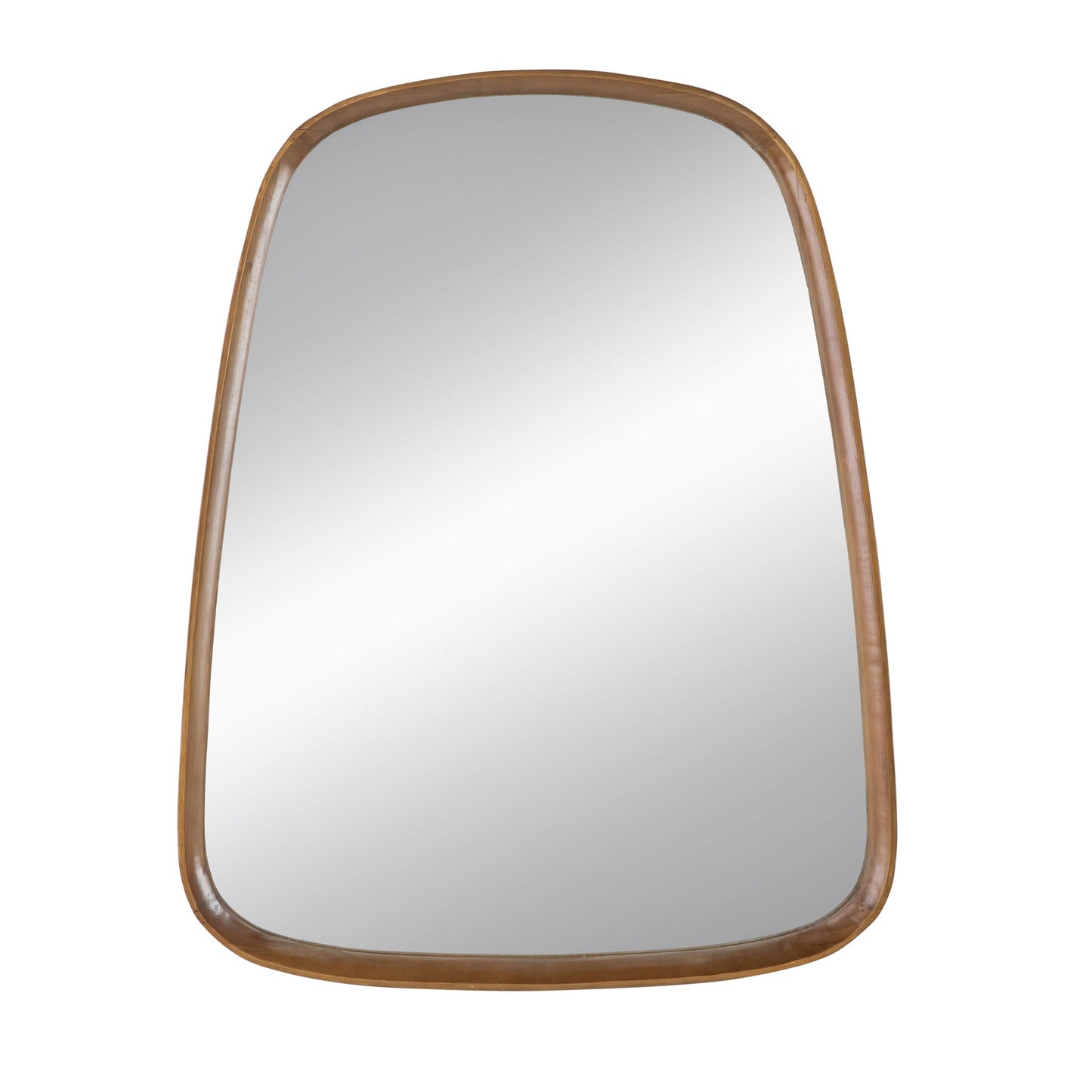 Irrgeular Mirror With Wood Frame, Wall Mirror For Living Room Bathroom Entryway - Brown