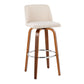 Toriano - Mid Century Modern Fixed Height, Barstool With Swivel With Round Footrest (Set of 2)