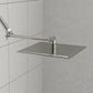 Luxury Rain Shower Head With Adjustable Arm, 10" Square, Stainless Steel - Brushed Nickel