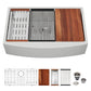 Classic Ceramic Farmhouse Sink Workstation Single Bowl With Durable Finish