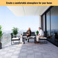 Interlocking Deck Tiles Striped Pattern, Waterproof Anti Mildew Brown