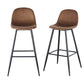 Narellan - Set of 2 - 30" Novara Velvet Bar Stools with Back & Footrest, Sturdy Metal Legs, Easy Assembly for Kitchen & Island