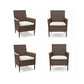 All Weather Patio Dining Chair Set With Cushions (Set of 4) - Brown