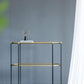 3 Tier Metal Console Table, Mirrored Shelf - Golden Black