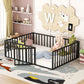 Metal Floor Bed Frame With Fence And Door