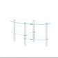 Transparent Oval Glass Coffee Table, Modern Table In Living Room Oak Wood Leg Tea Table 3-Layer Glass Table