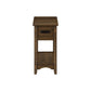 Accent End Table, 2 Tier, Narrow, Storage Drawer, Transitional - Walnut