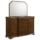 Leonide - 9 Drawer Dresser With Mirror - Cherry