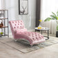 Chaise Lounge Indoor, Button Tufted Upholstered Chaise Lounge Chair With Pillow