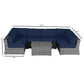 Wicker Sectional Sofa With Cushions And Table