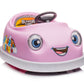 Bumper Car For Kids, 12V Dual Drive 1-6 Years Old Children's Electric Car With Pushrod Dinner Plate USB Bt Music Rocking Horse Mode Anti-Collision Bumper Ride On Car