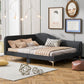 Upholstered Daybed With Headboard And Armrest, Support Legs