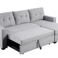 Upholstered Pull Out Sectional Sofa With Chaise