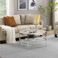 Elegant Round Table With Sintered Stone Top & Sturdy Metal Frame