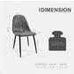 Modern Accent Dining Chairs Upholstered Seat, Metal Legs (Set of 4)