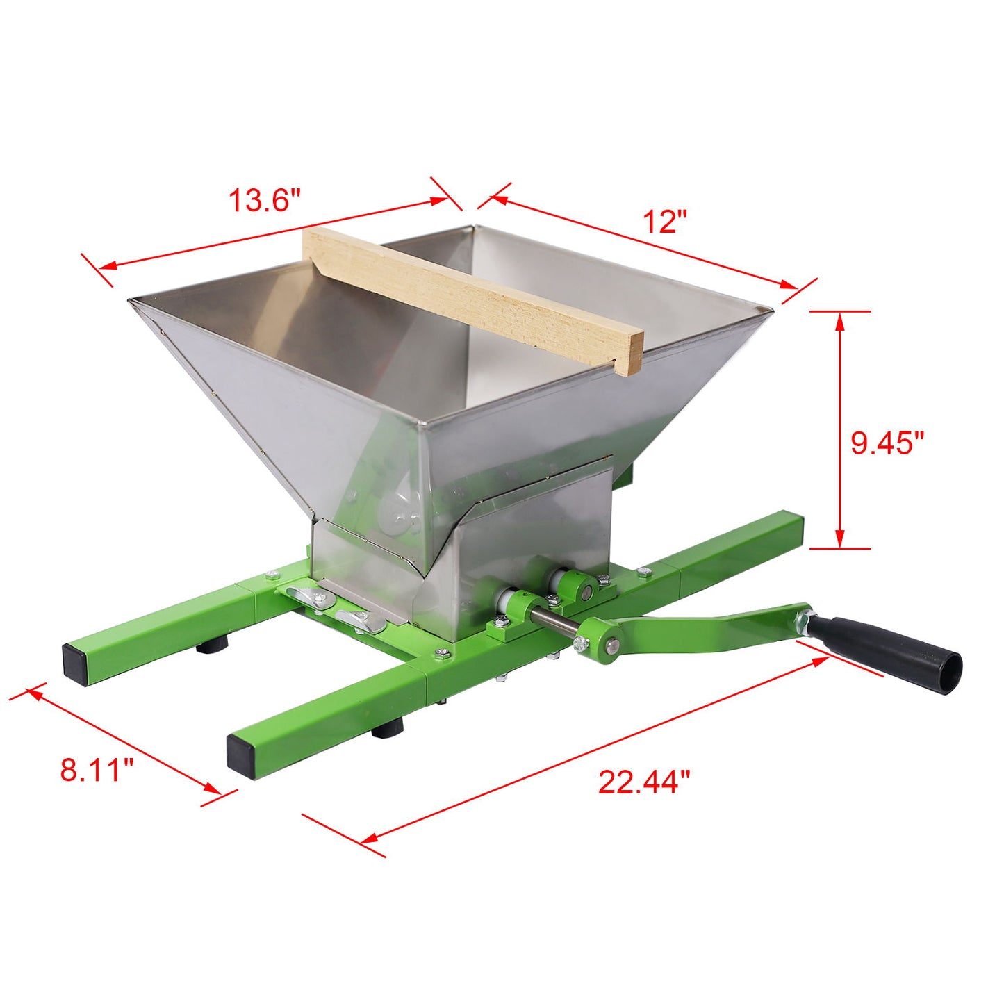Manual Fruit Wine Press And Crusher For Kitchen, 100% Natural Juice Maker - Green