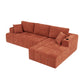 L - Shaped Sectional Sofa With Cup Holders & Side Pockets