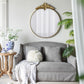 Large Round Wall Mirror With Metal Frame, Circle Accent Mirror For Living Room Bedroom Entryway - Gold