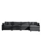 Modular Oversized Cushion Sofa With Ottoman, Low Back, Deep Seating Sofa Set