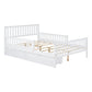 Platform Bed With Guardrails On Both Sides And 2 Storage Drawers
