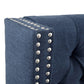 Transitional Upholstery Headboard With Tufted Buttons And Nailhead Trim