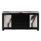 Stacey - Buffet With Storage Drawers And Marble Detailing - Black / Marble