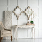 Artistic Diamond Scrollwork Mirror, Home Accent Mirror For Living Room, Entryway, Bedroom, Office - Antique White