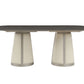 Kasa - Sintered Stone Top Dining Table - Stone Gray / Champagne