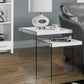 Accent Nesting Table Clear Tempered Glass For Living Room (Set of 2)