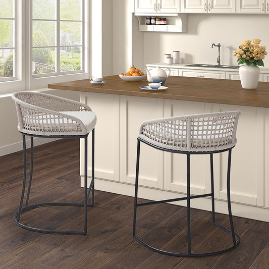 Hansel - Set of 2 - 25" Natural Woven Counter Stools