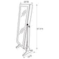 Rosalba - Jewelry Cheval Mirror With Tilting Full Length Mirror And Hidden Storage - Light Gray