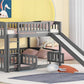 Low Bunk Bed With Slide, Fence And Ladder