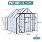 Double Door Polycarbonate house Raised Base And Anchor Aluminum Heavy Duty Walk In houses For Outdoor Backyard In All Season