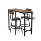 Hazelbrook - Set of 2 - 25" Rustic Brown Industrial Bar Table with Adjustable Base and Metal Stools