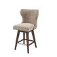 Melrose- Set of 2 - 27" Camel Upholstery Swivel Counter Stools with Solid Wood Frame, Perfect for Kitchen or Dining Room