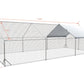 Large Metal Chicken Coop, Walk In Poultry Cage Hen Run House Rabbits Habitat Cage Spire Shaped Coop With Waterproof And Anti Ultraviolet Cover